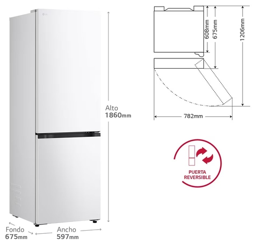 LG GBBS312ASW Blanco - Frigorífico Combi No Frost