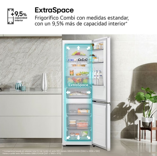 LG GBBS312ASW Blanco - Frigorífico Combi No Frost