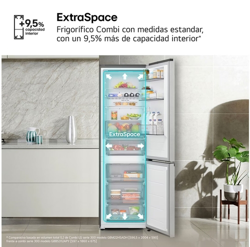 LG GBBS312APY INOX - Frigorífico Combi No Frost