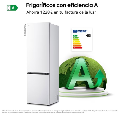 LG GBBS322ASW Blanco - Frigorífico Combi No Frost