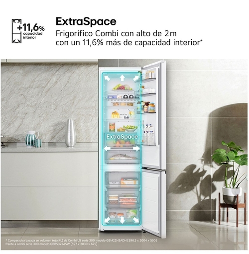 LG GBBS322ASW Blanco - Frigorífico Combi No Frost