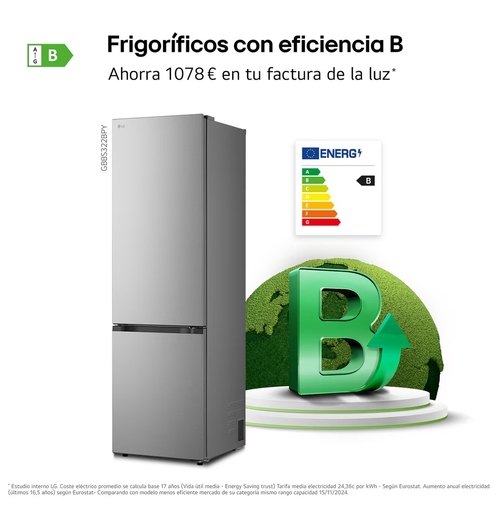 LG GBBS322BPY INOX  - Frigorífico Combi No Frost