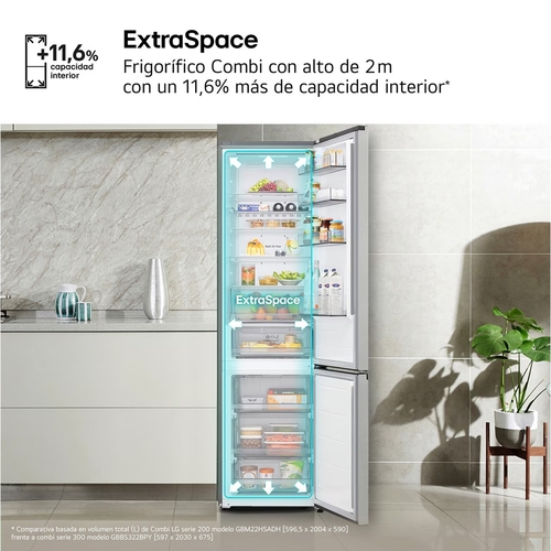 LG GBBS322BPY INOX  - Frigorífico Combi No Frost