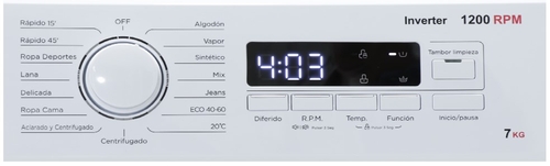 ROMMER POWER PLUS A1217 Blanco - Lavadora Carga Frontal 7KG 1200RPM