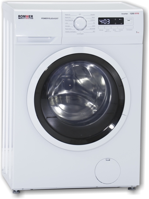 ROMMER POWER PLUS A1217 Blanco - Lavadora Carga Frontal 7KG 1200RPM