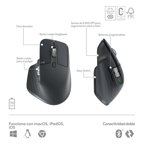 LOGITECH MX KEYS S Grafito - Teclado + Ratón