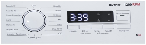 ROMMER EXPRESS PLUS A1216 Blanco - Lavadora Carga Frontal 6KG 1200RPM