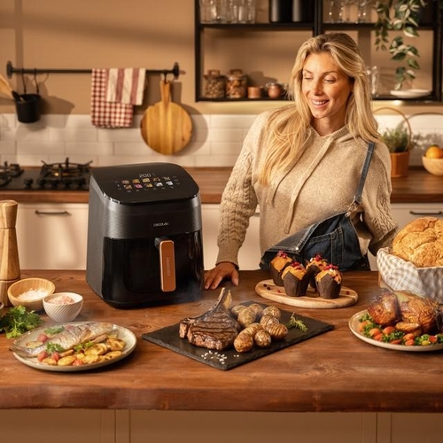 CECOTEC CECOFRY&GRILL SMOKIN'6500 - Freidora de Aire 2200W 6.5L