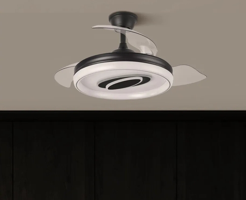 ABRILA MARACANA Negro - Ventilador de Techo 3 Aspas Retráctil