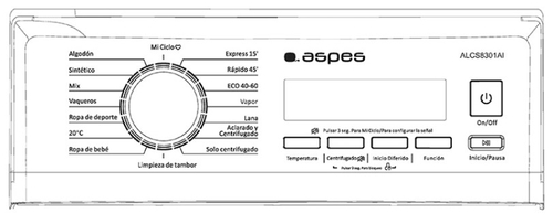 ASPES ALCS8301AI Blanco - Lavadora Carga Superior 8KG 1300RPM