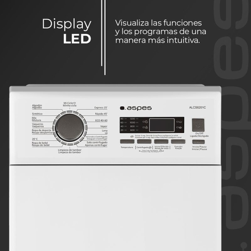 ASPES ALCS6201C Blanco - Lavadora Carga Superior 6KG 1200RPM