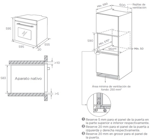 ASPES AHM8700DCB Blanco - Horno Multifunción 70L