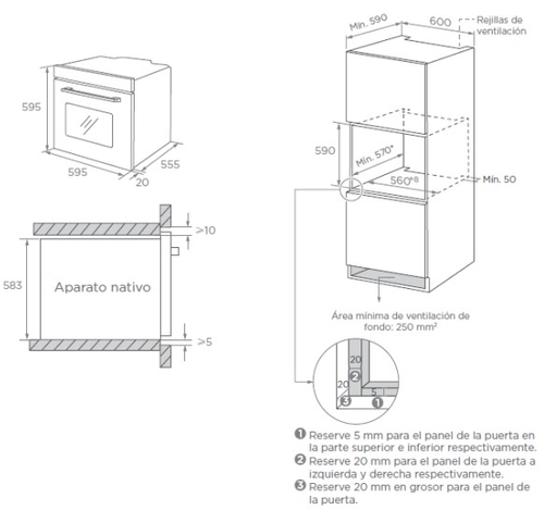 ASPES AHM8700DCN Cristal Negro - Horno Multifunción 70L