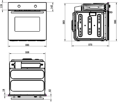 ASPES AH4701EX INOX - Horno Convencional 75L