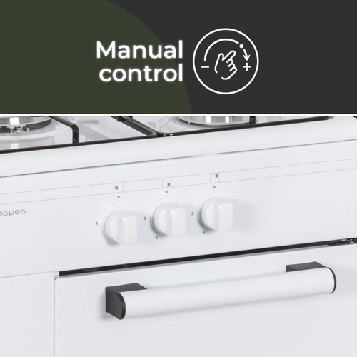 ASPES AKG3500PB Blanco - Cocina 3 Fuegos 50CM