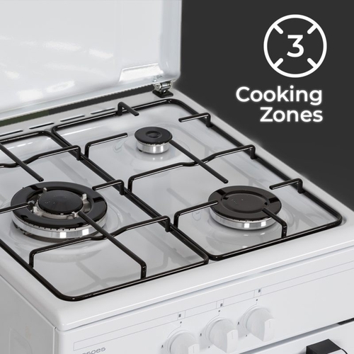 ASPES AKG3500PB Blanco - Cocina 3 Fuegos 50CM