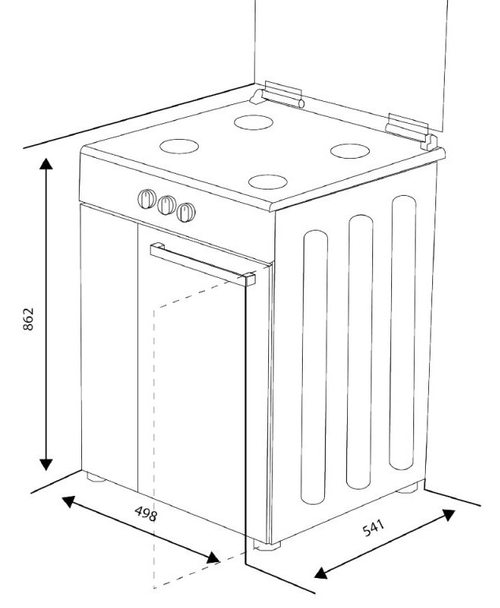 ASPES AKG3500PB Blanco - Cocina 3 Fuegos 50CM