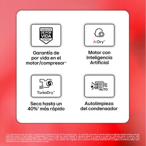 LG RHX7010TLB Blanco - Secadora Bomba de Calor 10KG