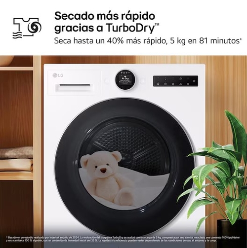 LG RHX7010TLB Blanco - Secadora Bomba de Calor 10KG