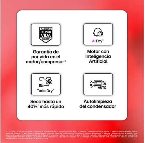 LG RHX9009TWC Blanco - Secadora Bomba de Calor 9KG