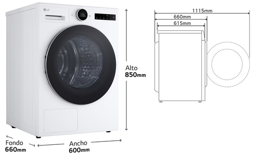 LG RHX9009TWC Blanco - Secadora Bomba de Calor 9KG