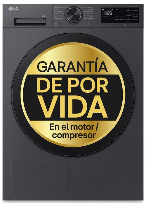 LG RHX5009TBB Acero Grafito - Secadora Bomba de Calor 9KG