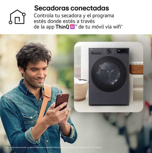 LG RHX5009TBB Acero Grafito - Secadora Bomba de Calor 9KG