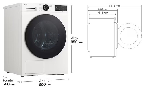 LG RHX5009TLB Blanco - Secadora Bomba de Calor 9KG