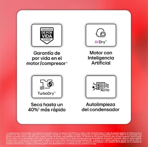 LG RHX5009TLB Blanco - Secadora Bomba de Calor 9KG