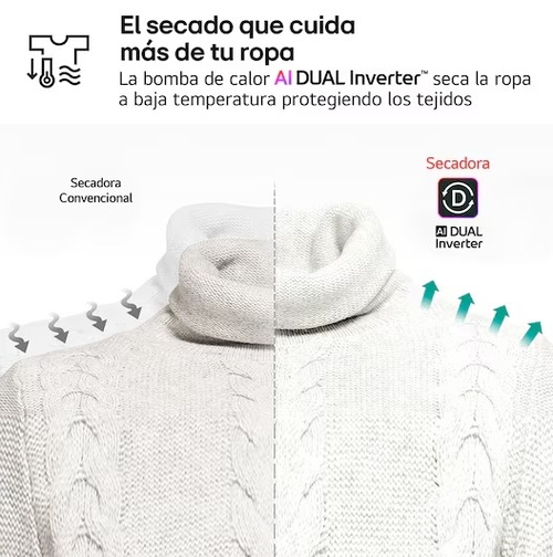 LG RHX5009TLB Blanco - Secadora Bomba de Calor 9KG