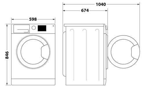 WHIRLPOOL C WD 96M WBR SPT Blanco - Secadora Bomba de Calor 9KG