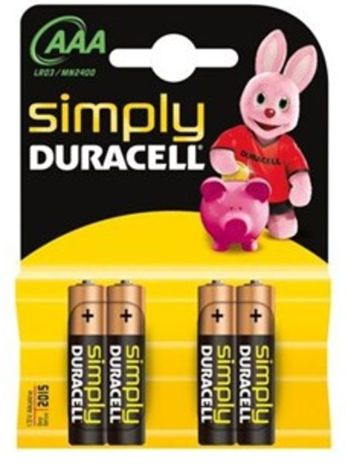 Pilas Duracell Basica AAA LR 03 Simply 4KP 