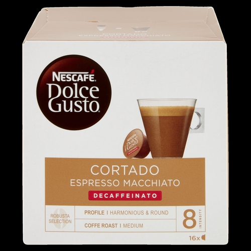 DOLCEGUSTO CORTADO EXPRESSO MACCHIATO DESCAFEINADO - Cápsulas de café 16 Unidades