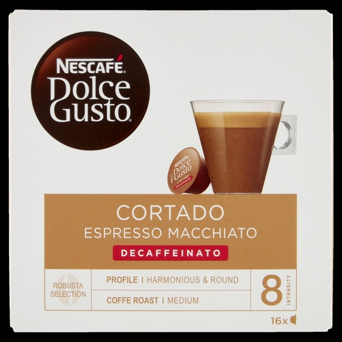 DOLCEGUSTO CORTADO EXPRESSO MACCHIATO DESCAFEINADO - Cápsulas de café 16 Unidades