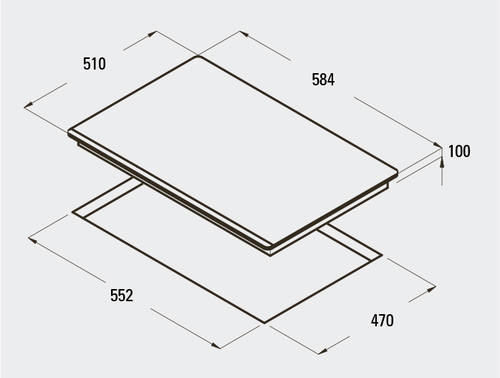 CATA RCI 631 BK Negro  - Placa de Gas 60cm Natural y Butano 