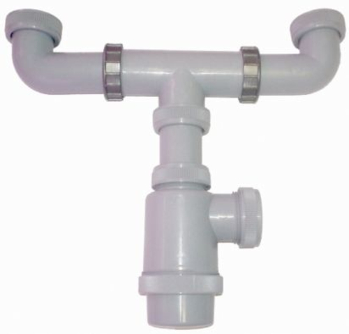 Teka SET AHORRO DE ESPACIO 2C - Sifón Fregadero Blanco