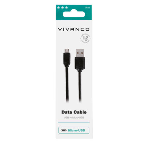 Micro Cable USB 2.0 Vivanco DCVVMCUSB12BK 36251 1.2M Negro