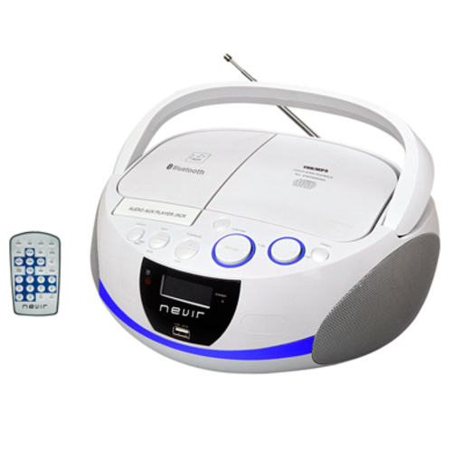 Radio-CD Portátil Nevir NVR-480UB MP3 Bluetooth Blanco