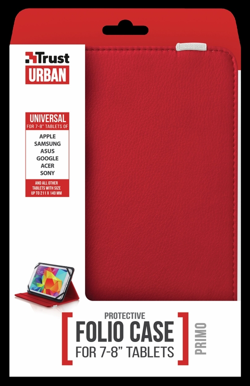 Funda Tablet Trust 20314 Primo Folio 7-8" Rojo
