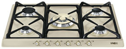 Smeg SR775PO - Placa de Gas 5 Fuegos Crema