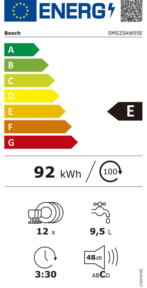 BOSCH SMS25AW05E Blanco - Lavavajillas 60CM 12 Servicios