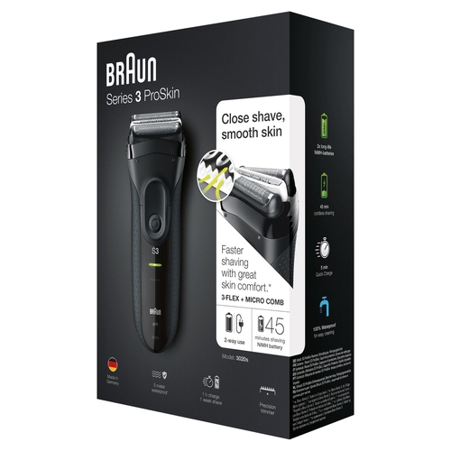 BRAUN SERIE 3 3020 Negro - Afeitadora Sin Cable