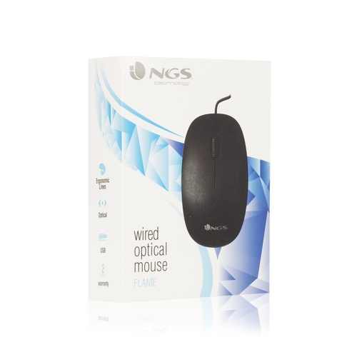 NGS FLAME Negro - Ratón 1000dpi