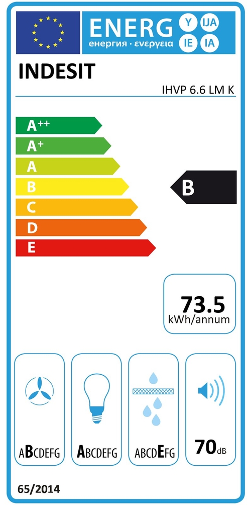 INDESIT IHVP 6.6 LM K Negro - Campana Decorativa 60cm