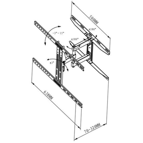 VIVANCO BFMO-6060 Negro - Soporte TV 40"-65"