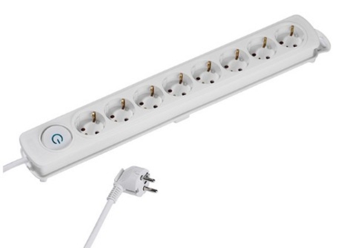Cable Vivanco EKLS 8W 8 Tomas 140M 1x8 SCHUKO Blanco 
