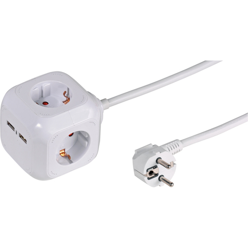 Cubo de Alimentación Vivanco  PC 4W2USB 4 Enchufes 2 USB   