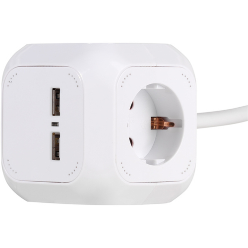 Cubo de Alimentación Vivanco  PC 4W2USB 4 Enchufes 2 USB   