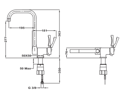 TEKA MTP 984 - Grifo Caño Alto Giratorio Monomando