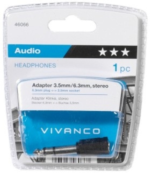 Adaptador Vivanco 46066 De 3.5MM A 6.3MM Metal
